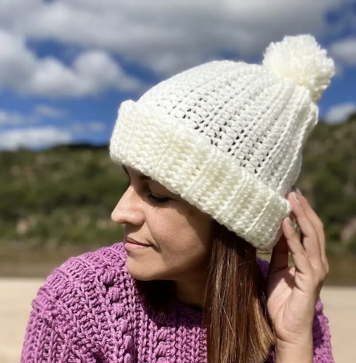 Gorro de invierno tejido con forro interior