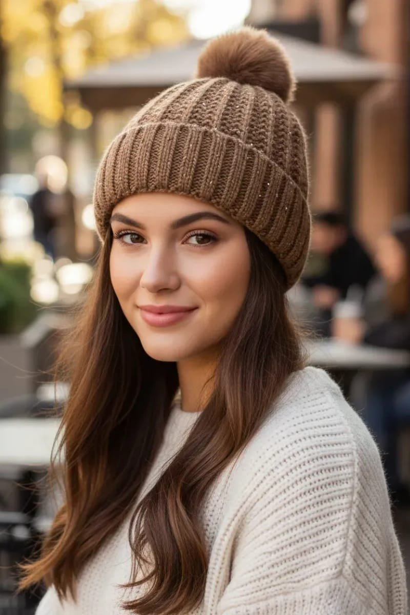 Gorro de invierno tejido con forro interior - Imagen 5