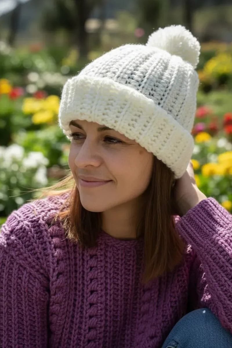 Gorro de invierno tejido con forro interior - Imagen 4