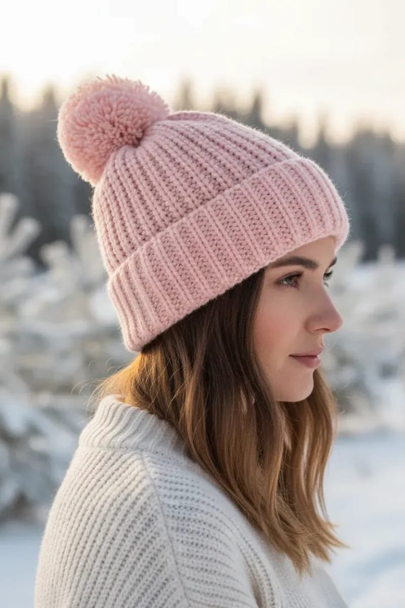 Gorro de invierno tejido con forro interior - Imagen 3