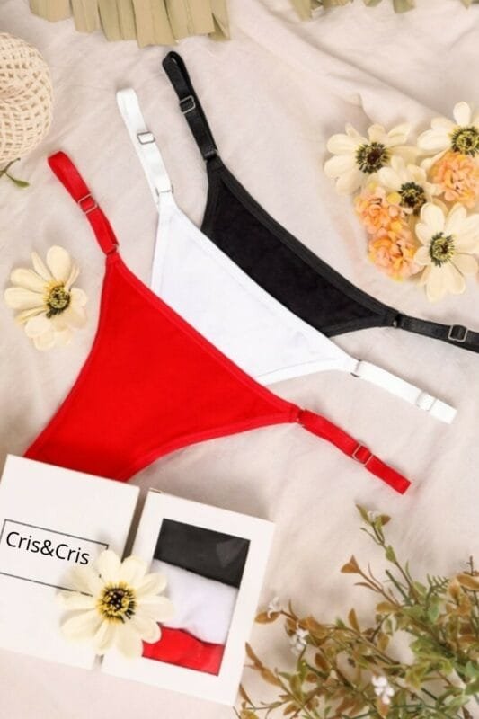 Pack x3 Bombachas colaless de algodón ajustables