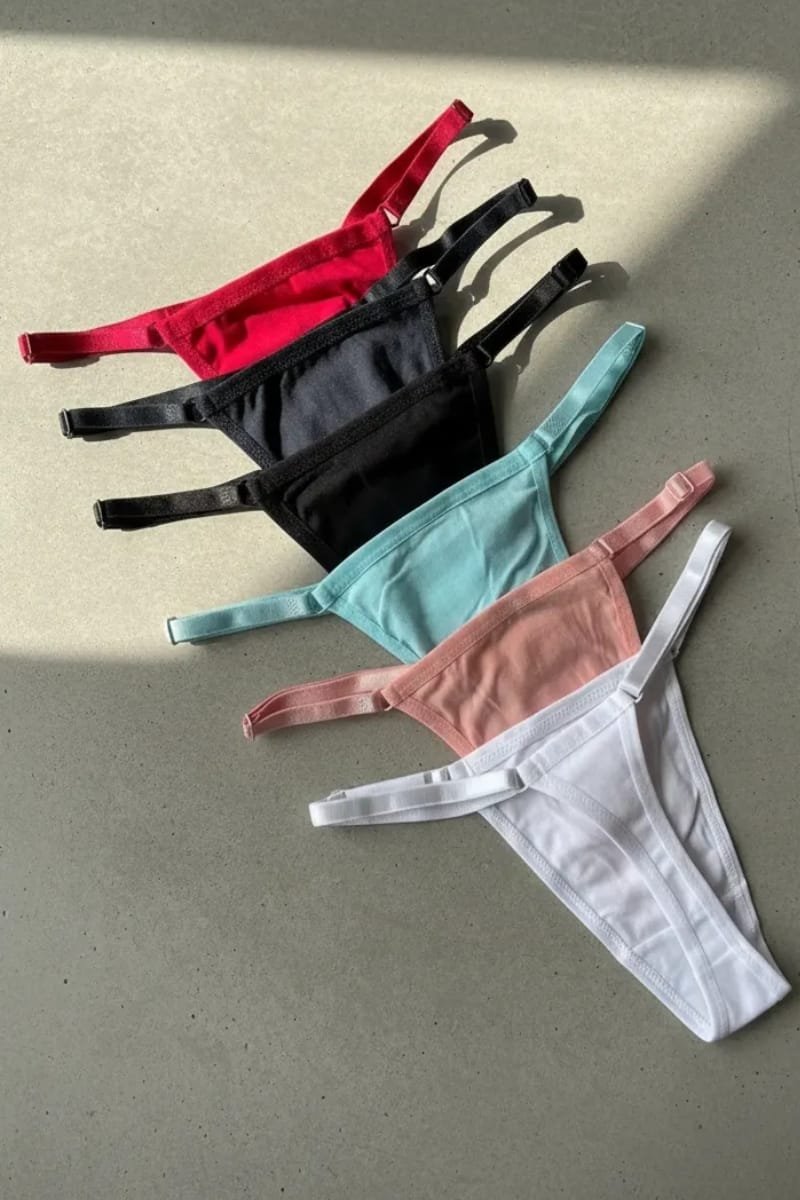 Pack x3 Bombachas colaless de algodón ajustables