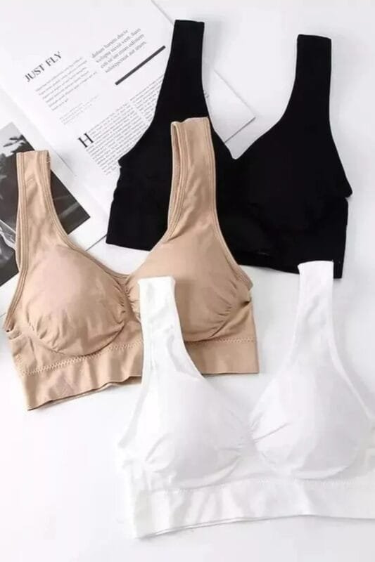 Pack X3 Soutien top deportivo con copa removible tallas plus