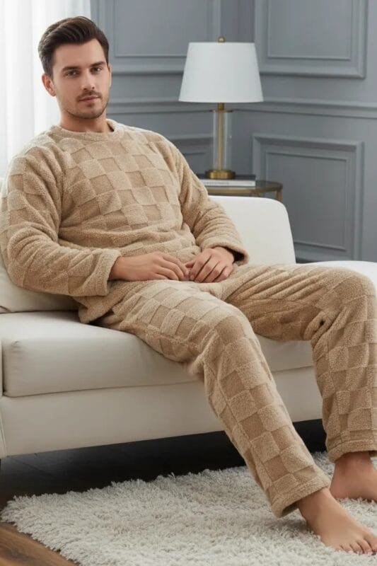 Conjunto pijama jogging buzo plus abrigo invierno hombre