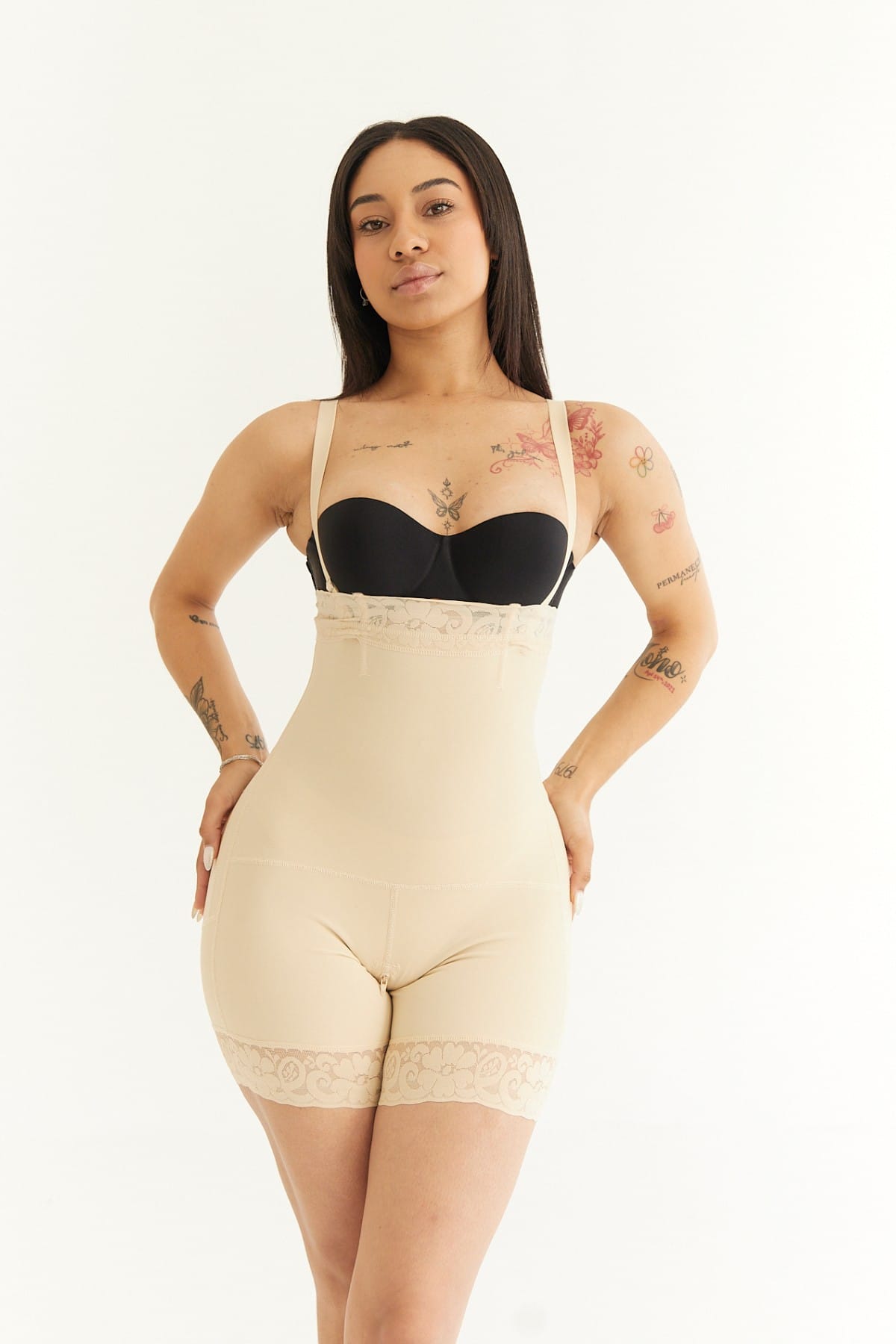 Faja strapless invisible beige, vista frontal