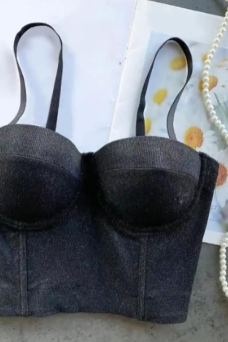 Top Bustier satinado Push Up con varillas - Imagen 6