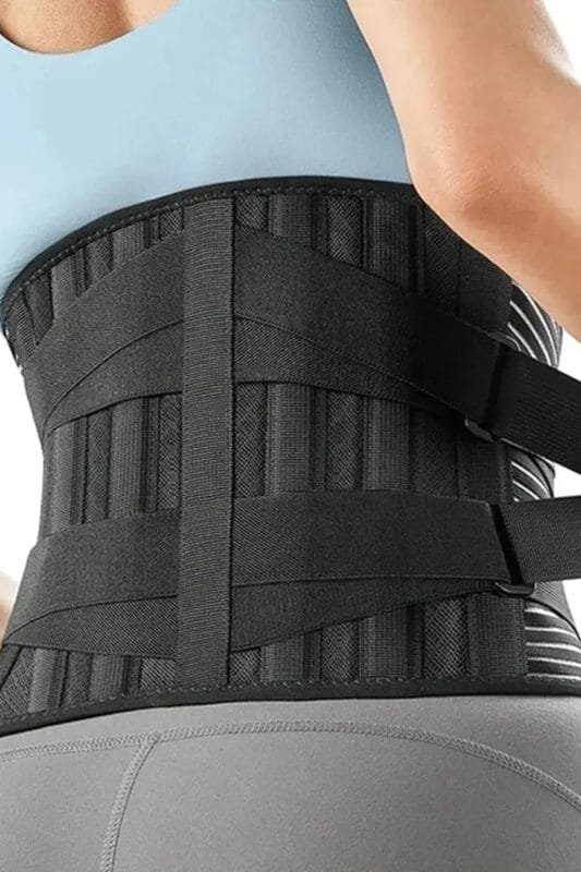 Faja lumbar con ballenas soporte espalda lumbalgia ajustable