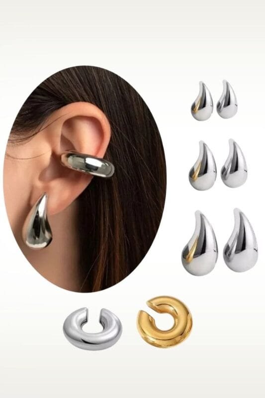 Set aros caravanas gotas mas gachos moda chunky en tendencia