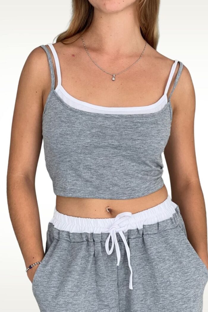 Conjunto top sin mangas pantalón largo deportivo sport casual