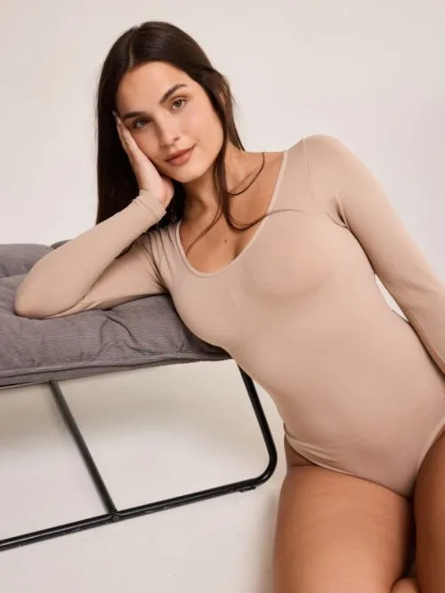 Body modelador reductor manga larga control abdomen