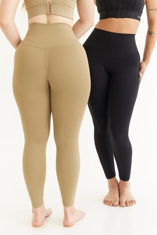 Calza deportiva moldeadora tiro alto con bolsillo oculto