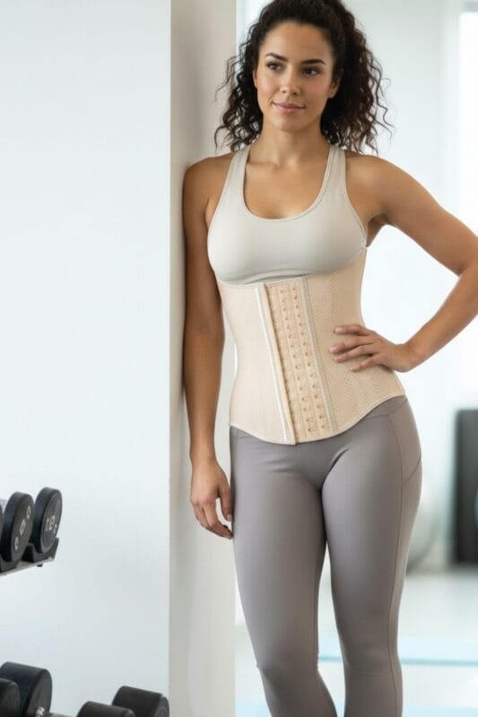 Corset deportivo cinturilla de látex con 25 varillas