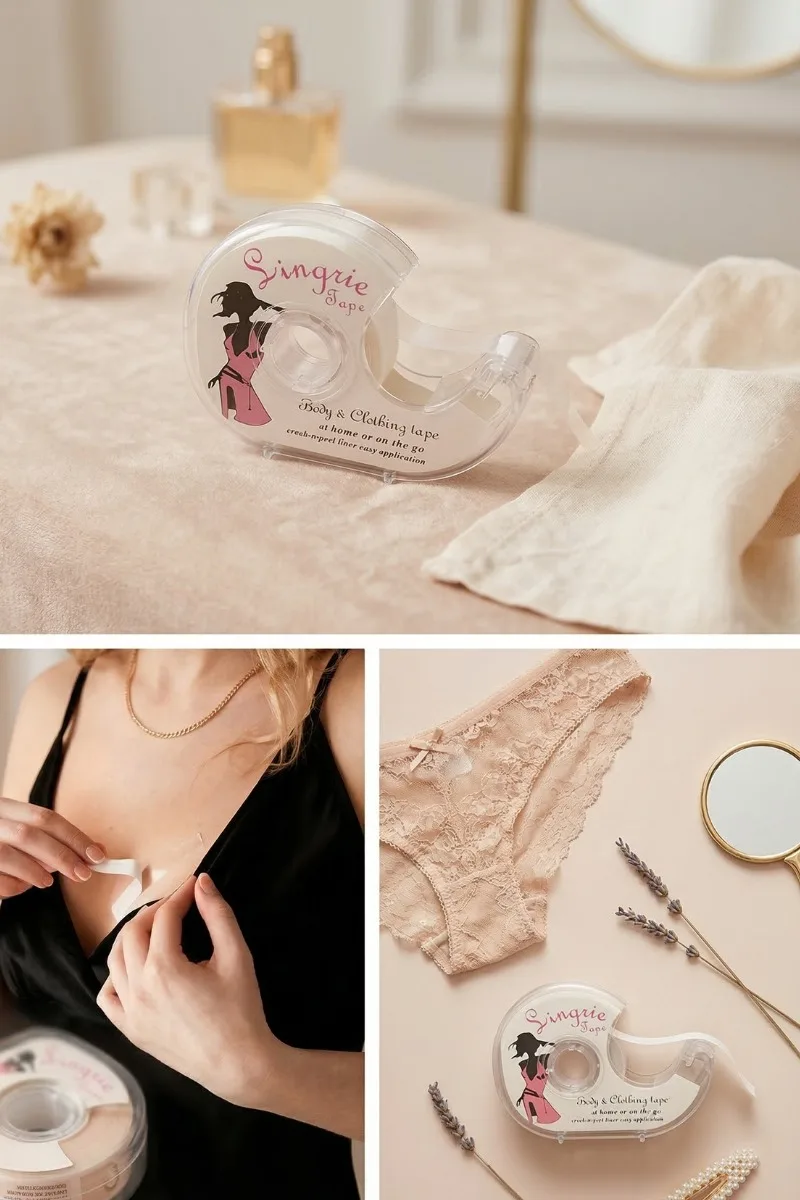 Cinta adhesiva doble faz para ropa y piel invisible - Imagen 3