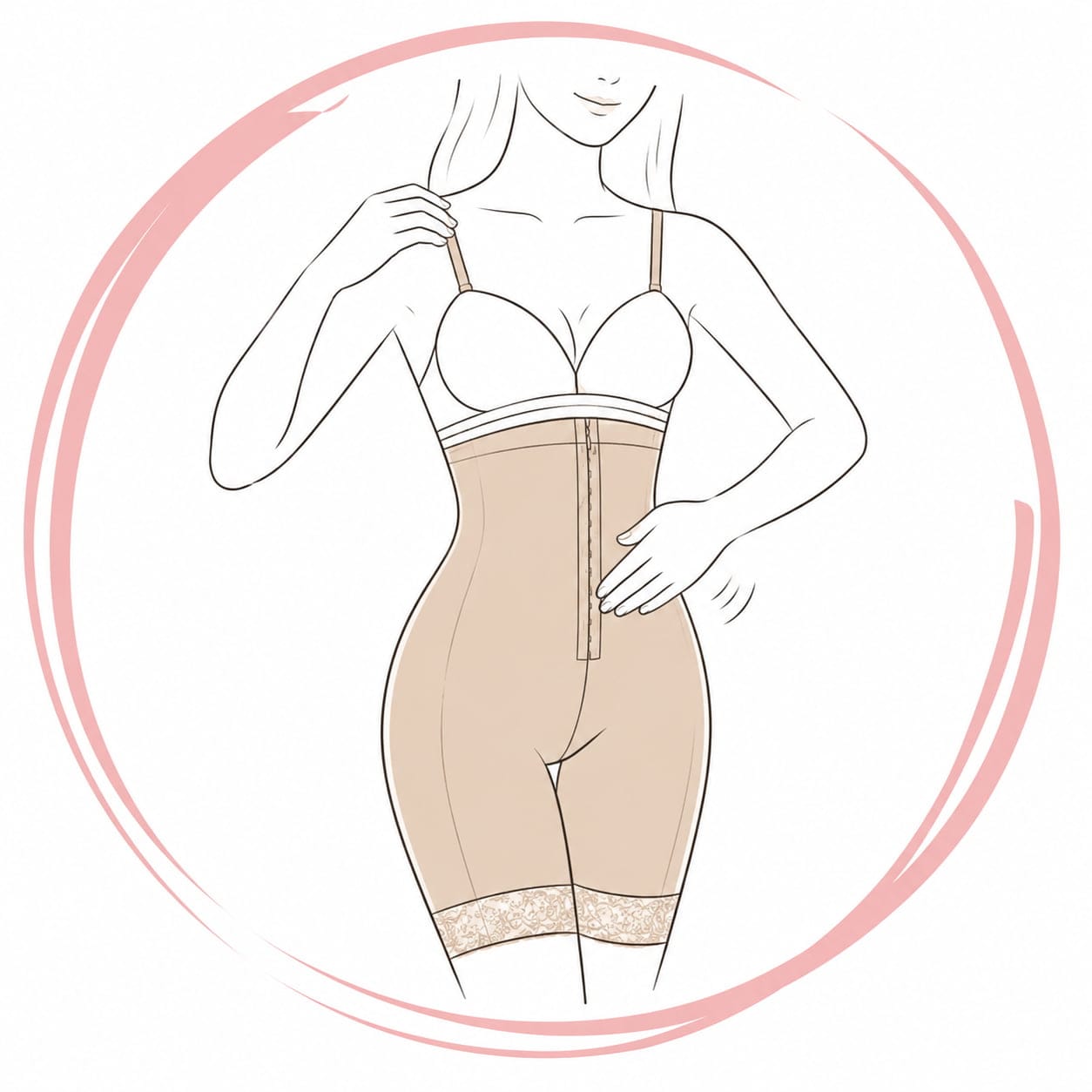 Paso 4 para ponerse una faja: ajustar las tiras y revisar que la prenda quede uniforme