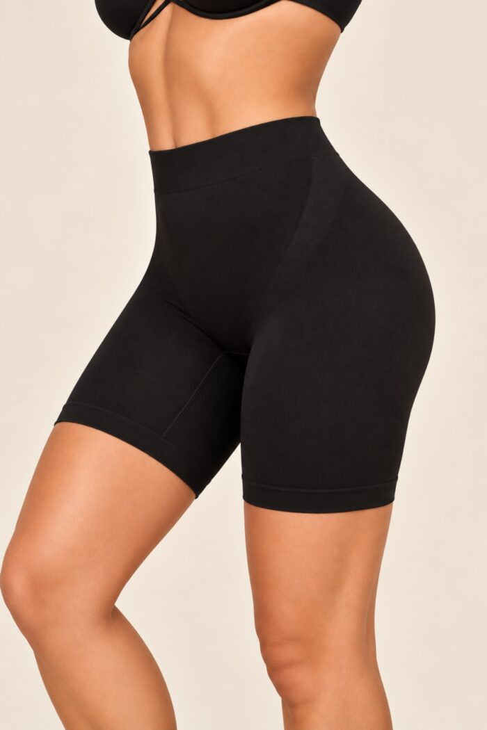 Bóxer largo sin costura para mujer color negro